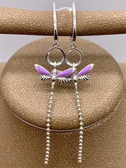 *Серьги Стрекозы Эмаль Лаванда арт. 02-4642-00-000-0200-71-882 вес 3,32 г - фото 276424 *Серьги Стрекозы Эмаль Лаванда арт. 02-4642-00-000-0200-71-882 вес 3,32 г - фото 276424