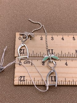 *Серьги Стрекозы Эмаль Мятная арт. 02-4642-02-000-0200-71-389 вес 3,39 г - фото 276432 *Серьги Стрекозы Эмаль Мятная арт. 02-4642-02-000-0200-71-389 вес 3,39 г - фото 276432