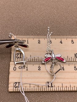 *Серьги Стрекозы Эмаль Красная арт. 02-4670-02-000-0200-71-772 вес 3,77 г - фото 276438 *Серьги Стрекозы Эмаль Красная арт. 02-4670-02-000-0200-71-772 вес 3,77 г - фото 276438