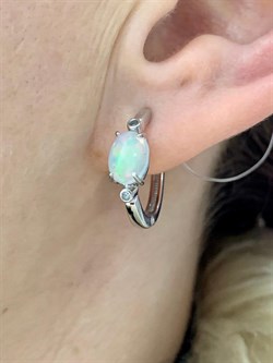 *Серьги Конго Опал Эфиопия арт. 02-2723/00ОБ-00-606 вес 4,48 г - фото 276470