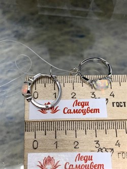 *Серьги Конго Опал Эфиопия арт. 02-2723/00ОБ-00-606 вес 4,48 г - фото 276473