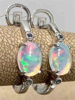 *Серьги Конго Опал Эфиопия арт. 02-2723/00ОБ-00-606 вес 4,48 г - фото 276475