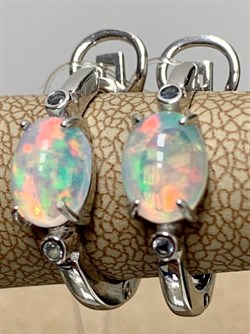 *Серьги Конго Опал Эфиопия арт. 02-2723/00ОБ-00-606 вес 4,48 г - фото 276476