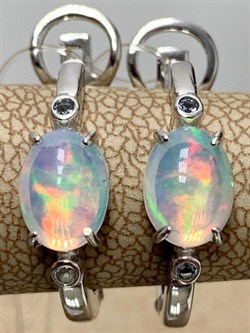 *Серьги Конго Опал Эфиопия арт. 02-2723/00ОБ-00-606 вес 4,48 г - фото 276477