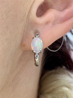 *Серьги Конго Опал Эфиопия арт. 02-2723/00ОБ-00-606 вес 4,48 г - фото 276478