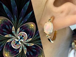 *Серьги Конго Опал Эфиопия арт. 02-2723/00ОБ-06-609 вес 4,6 г - фото 276500