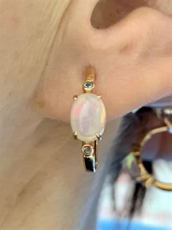 *Серьги Конго Опал Эфиопия арт. 02-2723/00ОБ-06-609 вес 4,6 г - фото 276502