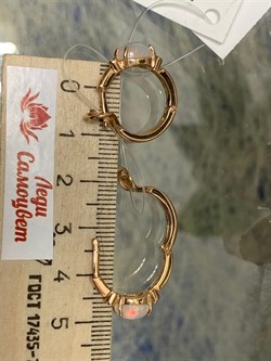 *Серьги Конго Опал Эфиопия арт. 02-2723/00ОБ-06-609 вес 4,6 г - фото 276504