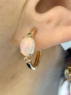 *Серьги Конго Опал Эфиопия арт. 02-2723/00ОБ-06-609 вес 4,6 г - фото 276505