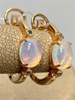 *Серьги Конго Опал Эфиопия арт. 02-2723/00ОБ-06-609 вес 4,6 г - фото 276506