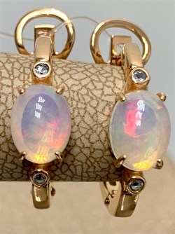 *Серьги Конго Опал Эфиопия арт. 02-2723/00ОБ-06-609 вес 4,6 г - фото 276507