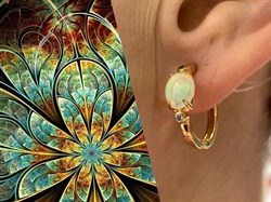 *Серьги Конго Опал Эфиопия арт. 02-2723/00ОБ-08-807 вес 4,5 г - фото 276509