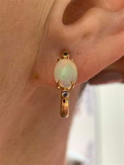 *Серьги Конго Опал Эфиопия арт. 02-2723/00ОБ-08-807 вес 4,5 г - фото 276510