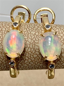 *Серьги Конго Опал Эфиопия арт. 02-2723/00ОБ-08-807 вес 4,5 г - фото 276515