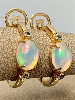 *Серьги Конго Опал Эфиопия арт. 02-2723/00ОБ-08-807 вес 4,5 г - фото 276516