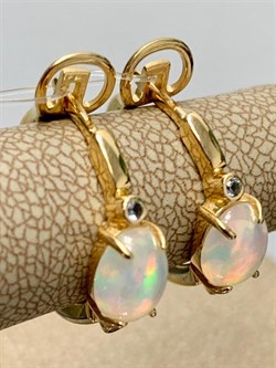 *Серьги Конго Опал Эфиопия арт. 02-2723/00ОБ-08-807 вес 4,5 г - фото 276517