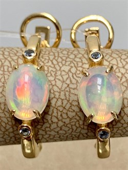 *Серьги Конго Опал Эфиопия арт. 02-2723/00ОБ-08-807 вес 4,5 г - фото 276518