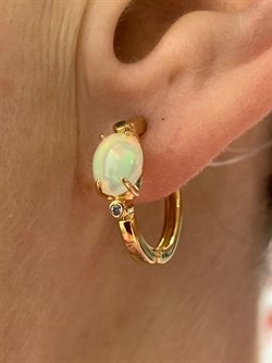 *Серьги Конго Опал Эфиопия арт. 02-2723/00ОБ-08-807 вес 4,5 г - фото 276519