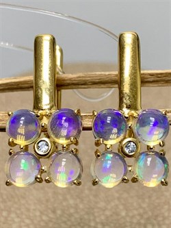 *Серьги Опал Эфиопия арт. 02-2728/00ОБ-08-319 вес 3,3 г - фото 276589