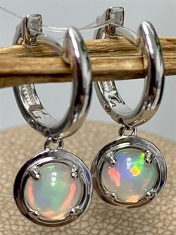 *Серьги Конго Опал Эфиопия арт. 02-2732/00ОБ-00-619 вес 3,72 г - фото 276629