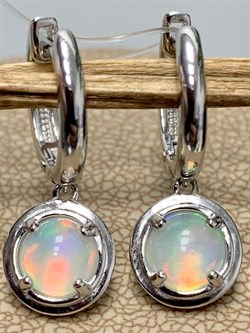 *Серьги Конго Опал Эфиопия арт. 02-2732/00ОБ-00-619 вес 3,72 г - фото 276630