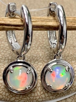 *Серьги Конго Опал Эфиопия арт. 02-2732/00ОБ-00-619 вес 3,72 г - фото 276631