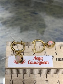 *Серьги Конго Опал Эфиопия арт. 02-2732/00ОБ-08-677 вес 3,73 г - фото 276665