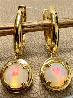 *Серьги Конго Опал Эфиопия арт. 02-2732/00ОБ-08-677 вес 3,73 г - фото 276668