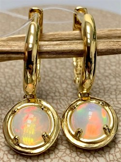 *Серьги Конго Опал Эфиопия арт. 02-2732/00ОБ-08-677 вес 3,73 г - фото 276669