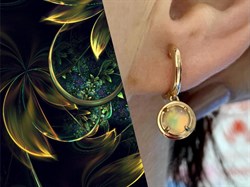 *Серьги Конго Опал Эфиопия арт. 02-2732/00ОБ-08-677 вес 3,73 г - фото 276671