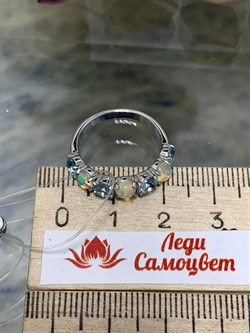 *Кольцо р.17 Микс Топаз Опал Эфиопия арт. 01-2734/00ОБ-00-906 вес 2,81 г - фото 276679