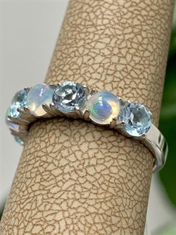 *Кольцо р.17 Микс Топаз Опал Эфиопия арт. 01-2734/00ОБ-00-906 вес 2,81 г - фото 276681