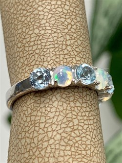 *Кольцо р.17 Микс Топаз Опал Эфиопия арт. 01-2734/00ОБ-00-906 вес 2,81 г - фото 276683