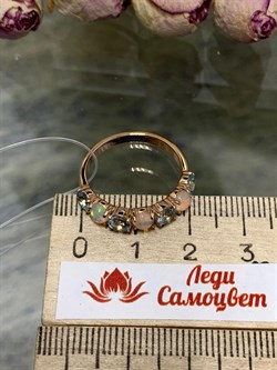 *Кольцо р.18 Микс Топаз Опал Эфиопия арт. 01-2734/00ОБ-06-860 вес 2,9 г - фото 276690