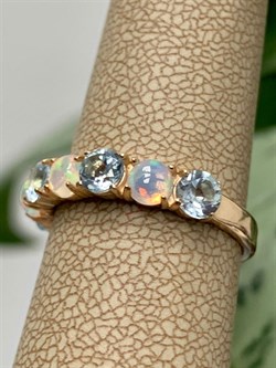 *Кольцо р.18 Микс Топаз Опал Эфиопия арт. 01-2734/00ОБ-06-860 вес 2,9 г - фото 276692