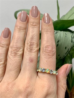 *Кольцо р.19 Микс Топаз Опал Эфиопия арт. 01-2734/00ОБ-08-861 вес 2,95 г - фото 276694