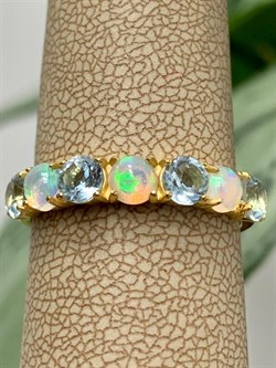*Кольцо р.19 Микс Топаз Опал Эфиопия арт. 01-2734/00ОБ-08-861 вес 2,95 г - фото 276701