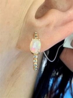 *Серьги Конго Опал Эфиопия арт. 02-2735/00ОБ-06-510 вес 3,77 г - фото 276736