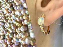 *Серьги Конго Опал Эфиопия арт. 02-2735/00ОБ-06-510 вес 3,77 г - фото 276742