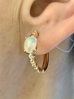 *Серьги Конго Опал Эфиопия арт. 02-2735/00ОБ-06-510 вес 3,77 г - фото 276743