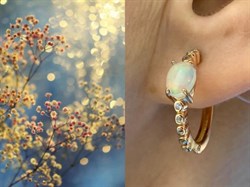 *Серьги Конго Опал Эфиопия арт. 02-2735/00ОБ-06-510 вес 3,77 г - фото 276744