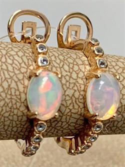 *Серьги Конго Опал Эфиопия арт. 02-2735/00ОБ-08-558 вес 3,75 г - фото 276753