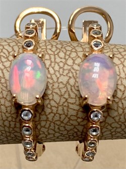 *Серьги Конго Опал Эфиопия арт. 02-2735/00ОБ-08-558 вес 3,75 г - фото 276755