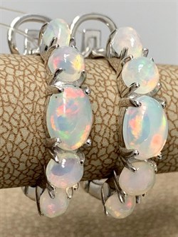 *Серьги Конго Опал Эфиопия арт. 02-2736/00ОБ-00-370 вес 5,37 г - фото 276776