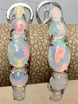 *Серьги Конго Опал Эфиопия арт. 02-2736/00ОБ-00-370 вес 5,37 г - фото 276778