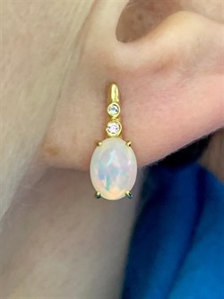 *Серьги Опал Эфиопия арт. 02-2737/00ОБ-08-629 вес 2,35 г - фото 276812