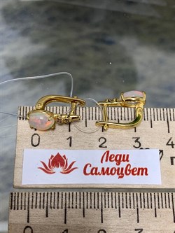 *Серьги Опал Эфиопия арт. 02-2737/00ОБ-08-629 вес 2,35 г - фото 276815