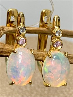 *Серьги Опал Эфиопия арт. 02-2737/00ОБ-08-629 вес 2,35 г - фото 276817