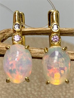 *Серьги Опал Эфиопия арт. 02-2737/00ОБ-08-629 вес 2,35 г - фото 276818