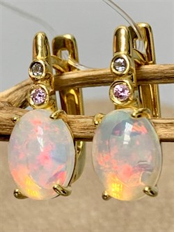 *Серьги Опал Эфиопия арт. 02-2737/00ОБ-08-629 вес 2,35 г - фото 276819